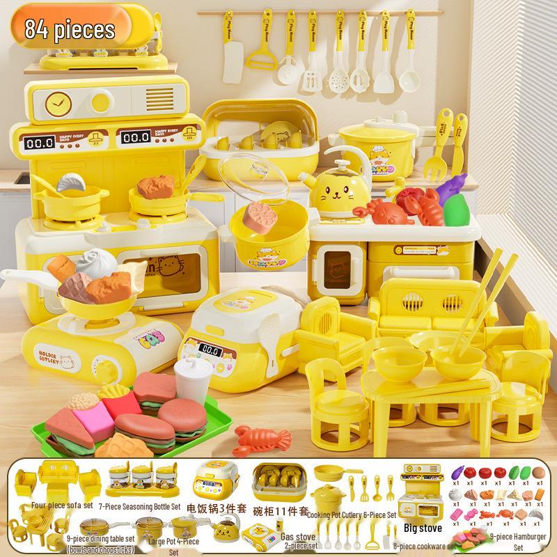 Mini Rice Cooker Play Set for Kids - Cat Design Toy
