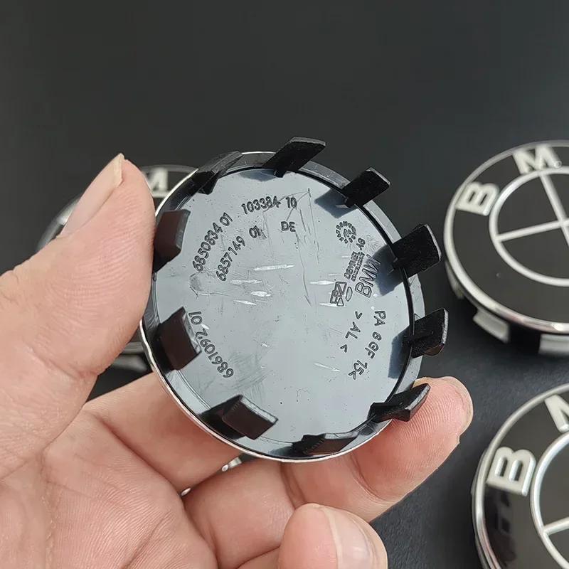 4ks 56MM 68MM Celočerné Znaky Středové Krytky Koleček Auta Kryt Kolečka Pro BMW E46 E90 E60 E36 F30 F10 F01 X5 X3 E91 G20 G30 E92