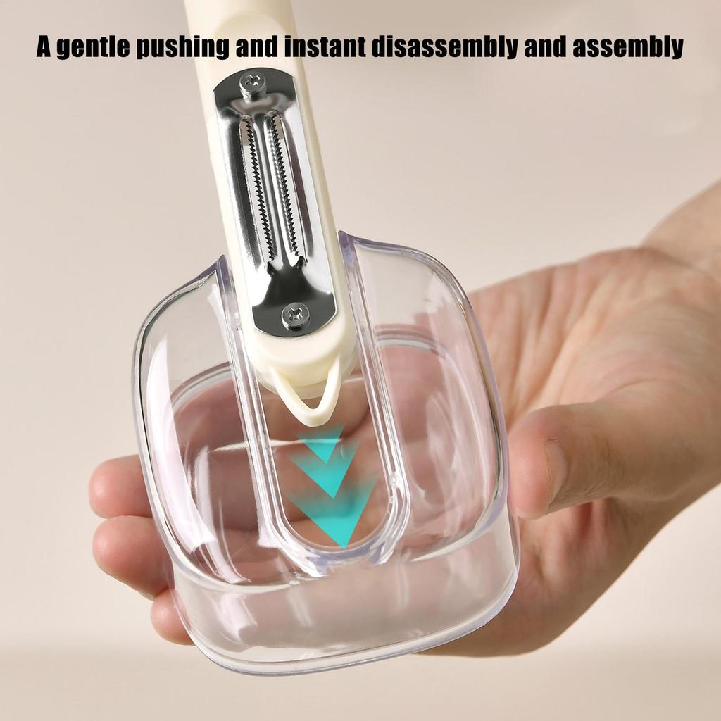 Peeler with Storage Box Kitchen Vegetables Peeler with Storage Box Household Gadget with Splash Guard for Potato Tomato Onion