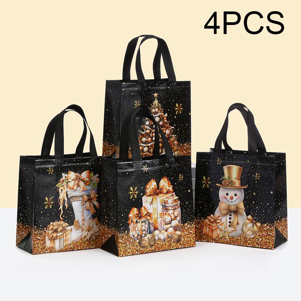 

Runtow 4 шт. Рождественские сумки-тоут с ручками, сумки Санты и снеговика, Веселая рождественская вечеринка, Домашний декор, Рождество 2025, Новый год 2026 other