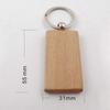 ABWR-80 Pcs Blank Wooden Keychain Rectangular Engraving Key DIY Wood Keychains Key Tags Can Engrave DIY Gifts