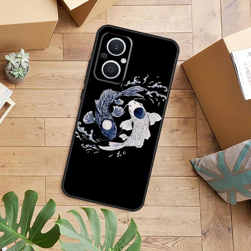 Koi Fish Yin Yang Phone Case For OPPO Reno 14 12 11 13 F 10 Pro 8T 7 8 Lite OPPO Find X8 X6 X5 X9 Pro Cover