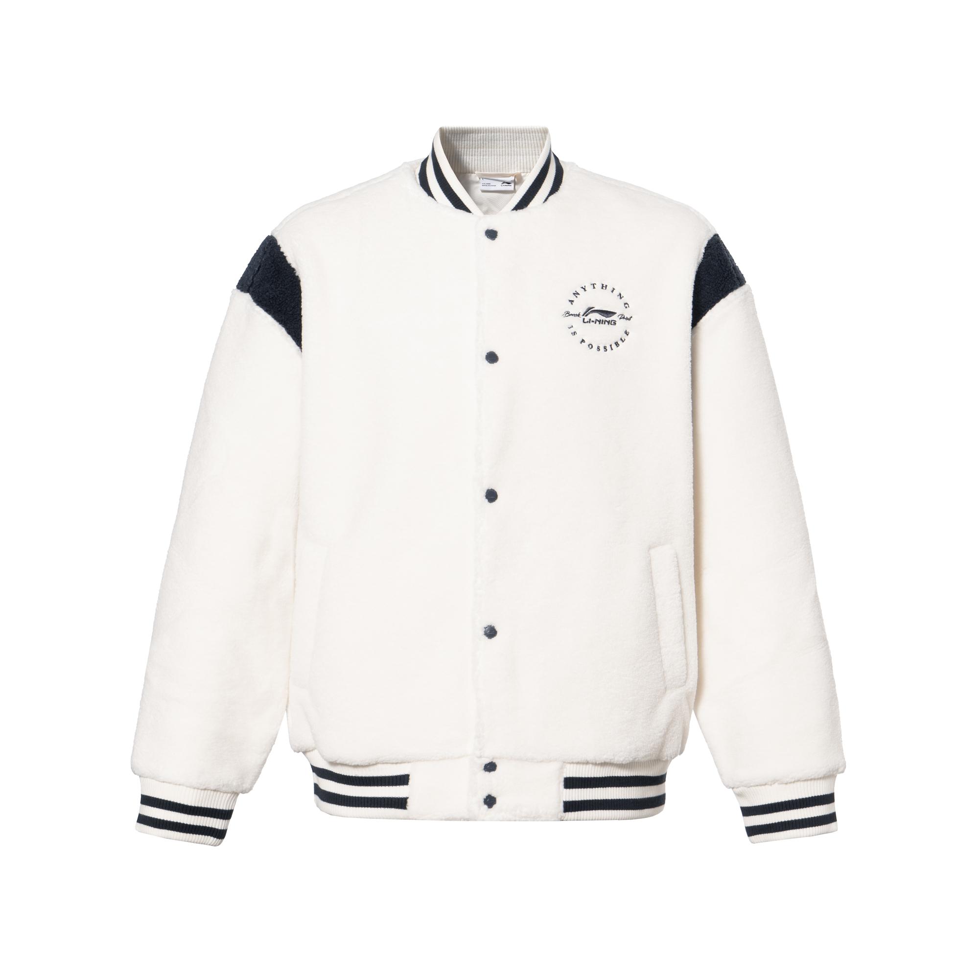 

Li-Ning Color Block Letter Single-Breasted Comfortable Breathable Versatile Loose Baseball Jacket Men Jackets White AFDU593-1 2XL