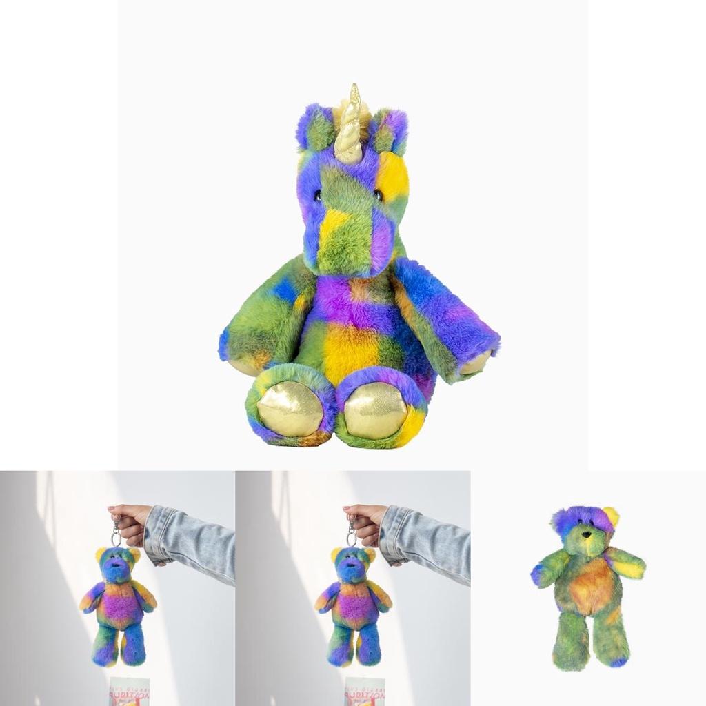 Personalised Rainbow Ombre Bunny Rabbit Teddy Colorful Cute Plush Doll Birthday Gift