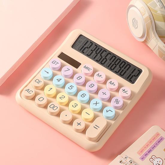 Calculator Typewriter Style Large LCD Display Easy Reading Round Keys Calculator for Everyday Office Use