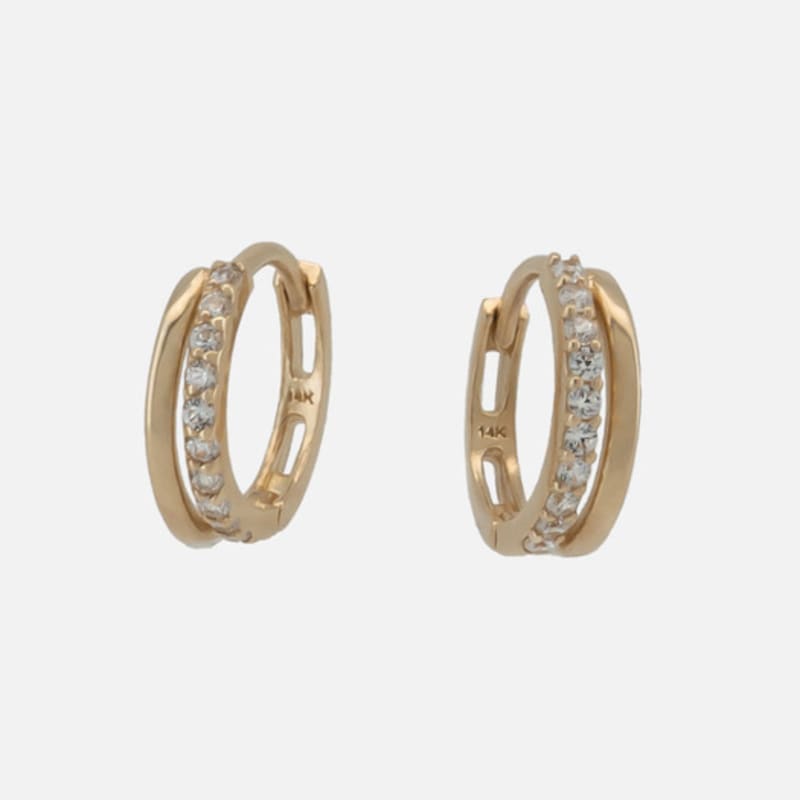 youngglow 14k cubic string one touch earring
