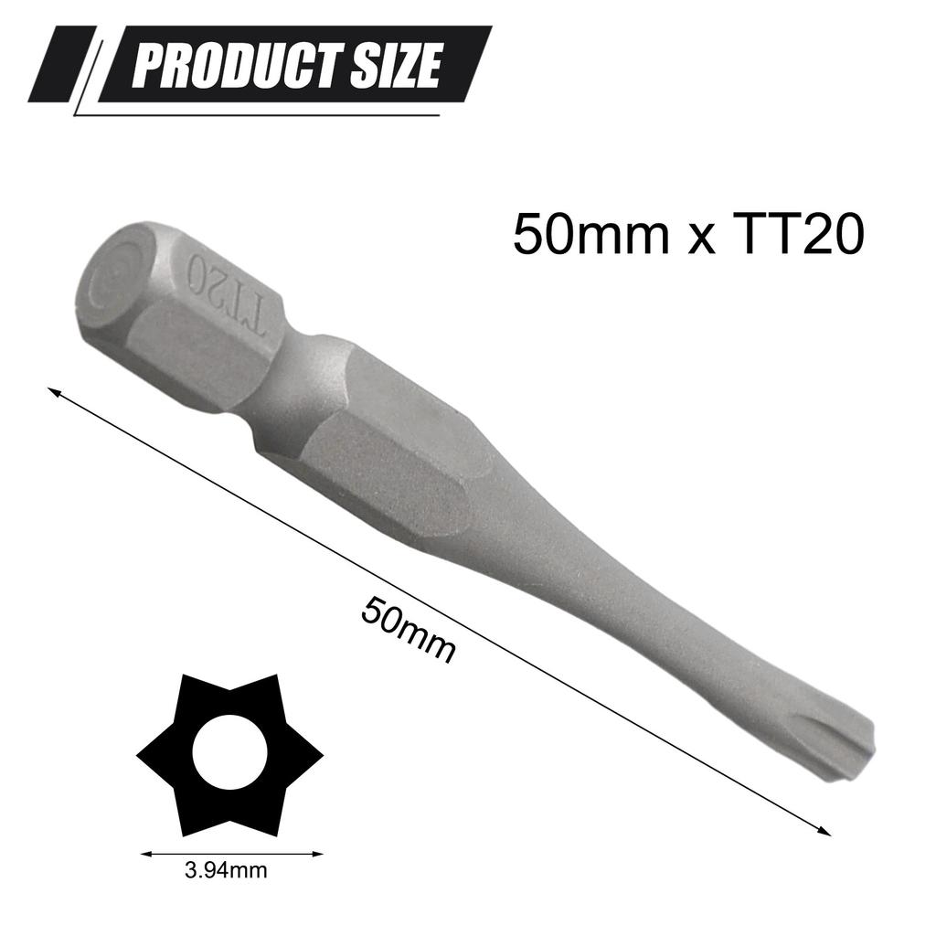 Torx Security Head Screwdriver Bit 1/4 Inch Alloy Steel