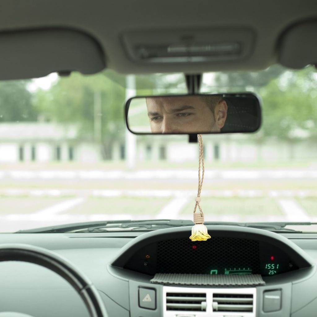 6 Pcs Premium Glass Aromatherapy Bottle Perfume Diffuser Pendant Essential Oil Car Air Freshener Home Interior Decoration
