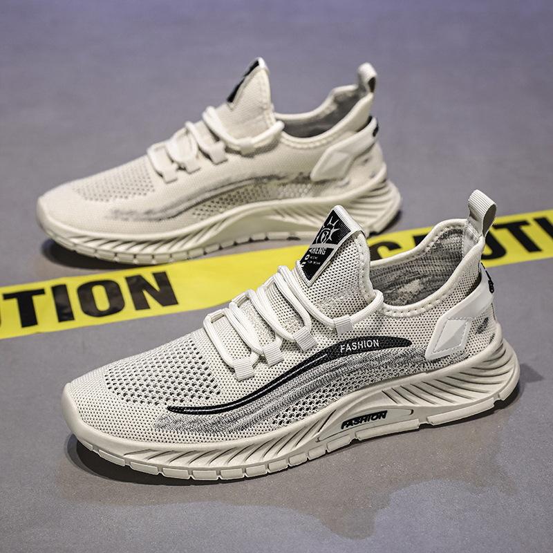 2024 Summer New Flying Woven Men's Shoes Coconut Sports Shoes Non-slip Soft Sole Lightweight Versatile Mesh Thin Casual Shoes