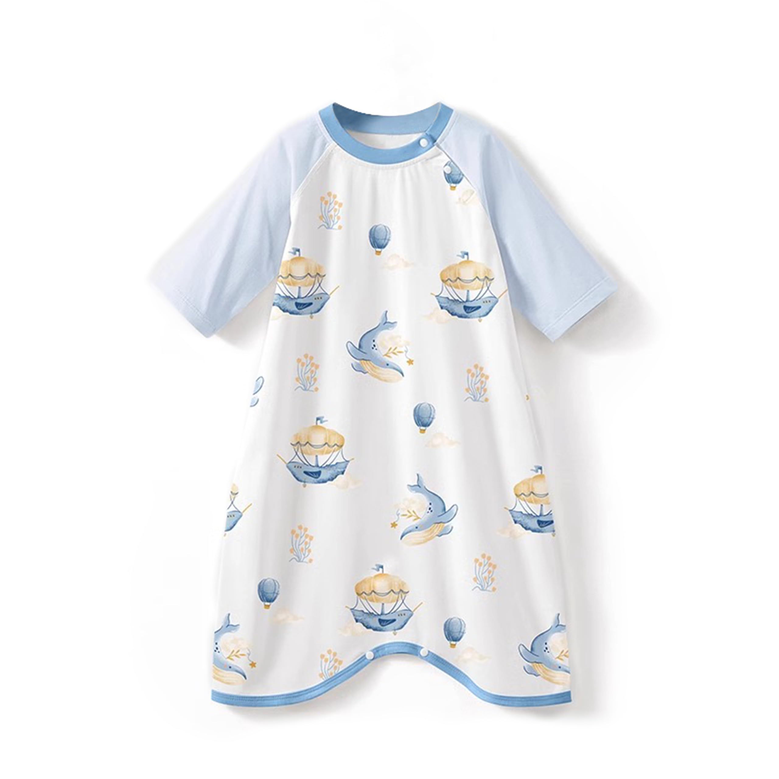 

Summer Short Baby Sleeping Prevents Colds While Animal Baby [Miipat] Sleeper, Sleeve, 100% Cotton, Thin, Soft, Bag, 3/4 Sleeve, Sleeping, Cute,