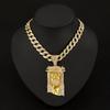 Men'S Jewelry Accessories Personality Exaggerated Human Avatar Pendant Alloy Rhinestone Hip Hop Personality Men'S Necklace Pendant Necklace