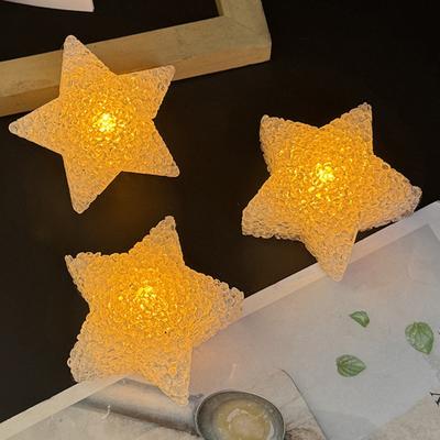 פנס LED ידני בצורת כוכב, אור לילה, זוהר חם ורך, אביזר ריקוד למסיבת ילדים, תפאורה לצילום