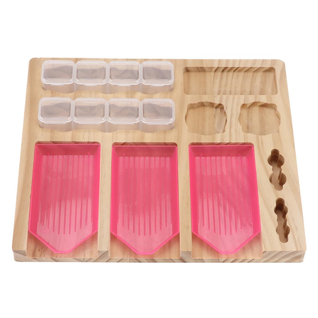 Rhinestone Tray Short Pink Crystal Plate DIY HandMade Storage Rack Combination Set