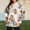 Yousheng Damen-Kapuzenpullover mit großer Fronttasche, Camouflage-Ahornblatt-Druck, übergroßes Sportoberteil mit Kapuze, lässiger Stil, Outdoor-Reise-Sportkleidung