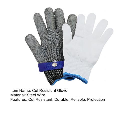 1 Stk. Schnittfester Arbeitshandschuh Edelstahl-Maschenhandschuh für Metallbearbeitung Holzarbeiten Küche Metzger Austernschälen Mandolinen