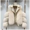 New Imitation Fox Fur Coat for Women Motorcycle Style Short Slim Fur Tops Internet Celebrity New Warm Coat