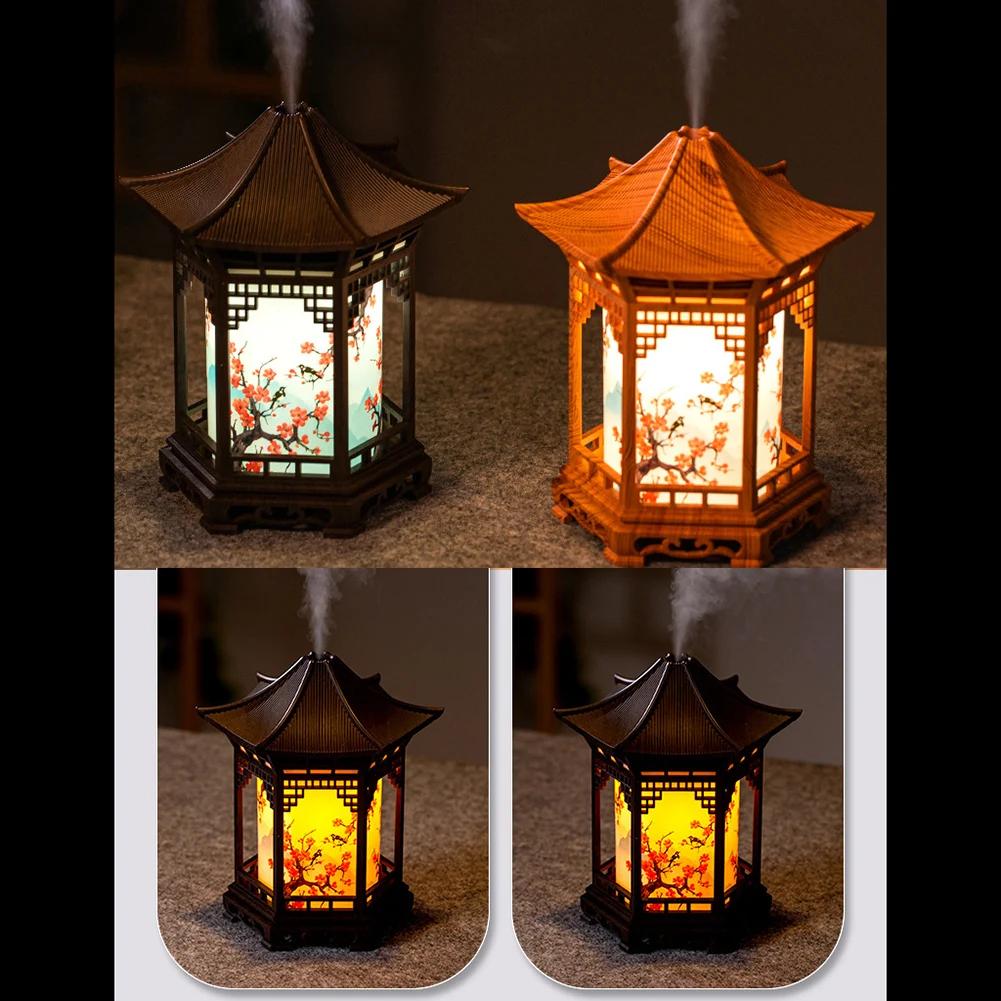 Portable Mini Humidifier Pavilion Shape with Dual Spray Modes and Adjustable Night Light for Relaxing Atmosphere