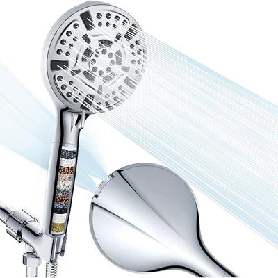 Pommeau de douche filtré, filtre de pomme de douche à main à 15 étapes pour eau dure, pomme de douche haute pression 10 modes, élimine le chlore et les substances nocives