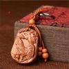 Wooden Protection And Safety Keychain Pendant For Car Decoration And Bag Accessories