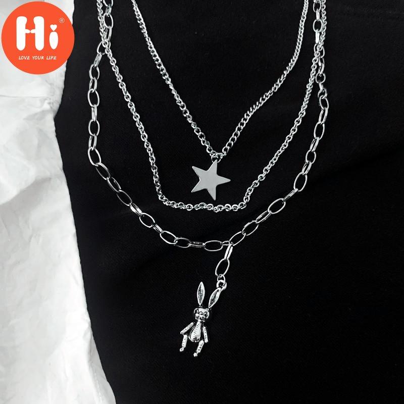 Hallo Schlüsselbein Kette Mehrschichtige Halskette Kaninchen Hip Hop Damen Trend Ins Personalisierte Vielseitige Pullover Kette Mode Koreanische Schmuck Halskette