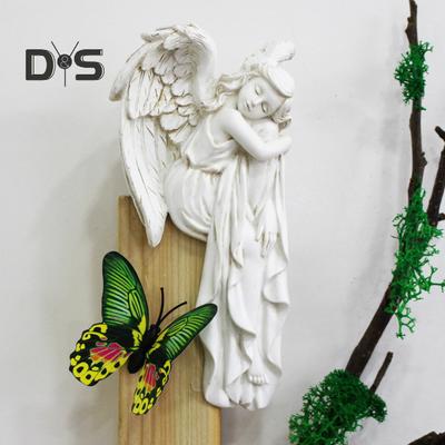 Miegančio angelo durų staktos puošmena sparnuotų mergaičių durų kampo dervos figūrėlė Namų biuro angelas sargas priekinių durų krašto sėdinčiojo ornamentas