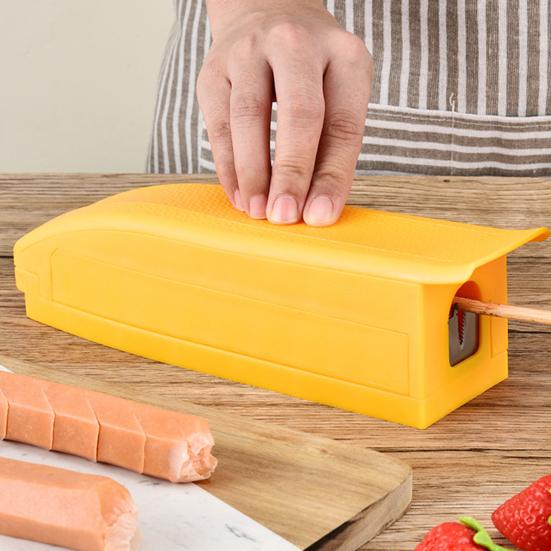 Manuelle Hot Dog-Schneidemaschine Verstellbarer Wurstschneider für 1,8-2,5 cm Würste Edelstahl BBQ Grillzubehör
