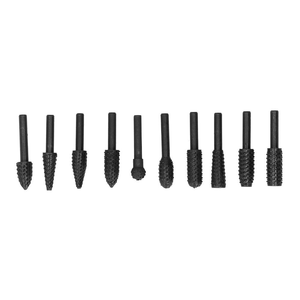 10PCS Black Rotary Burr Set Compact Engraving Tool Multifunctional Grinding Head