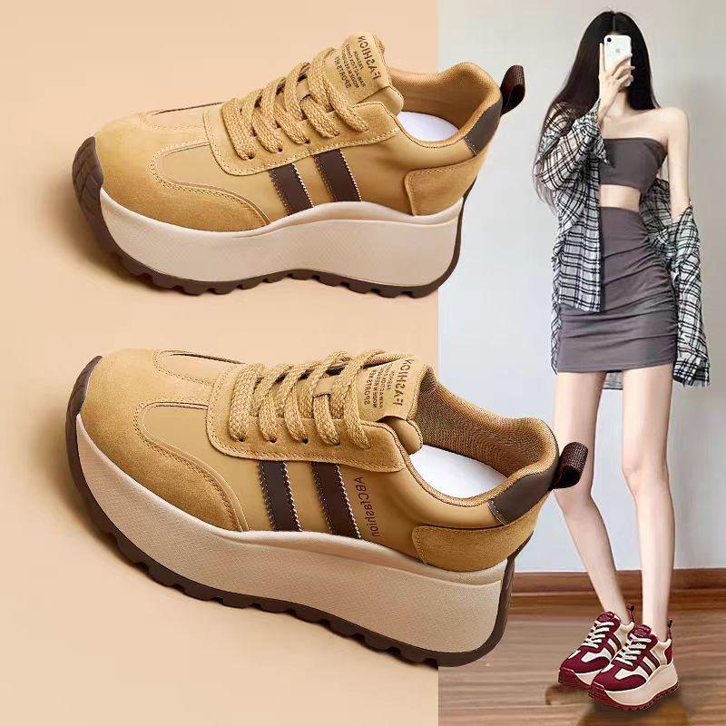 Women's Sneakers Platform Shoes Spring and Autumn New Fashion Versatile Thick Sole Outdoor Casual Lightweight Shoes