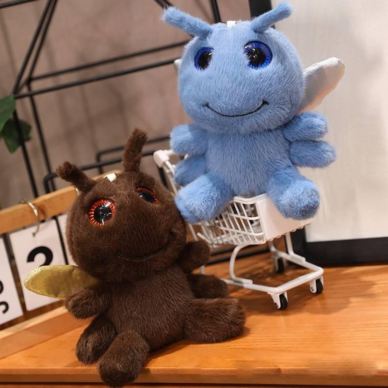 Entzückender Plüsch Libellen Schlüsselanhänger Weiches Spielzeug Niedliches Stofftier Buddy für Geschenke
