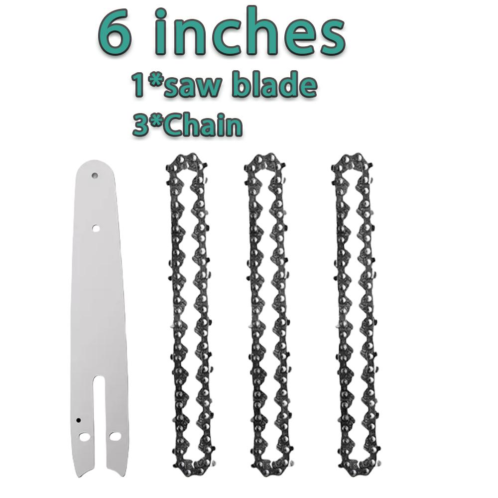 Electric ChainSaws Chains Guide Plate Mini Steel Chainsaw Chain Garden Tools Accessory Blade Replacement Set 4 Inch 6 Inch
