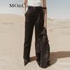 MO&Co. High-Waist Straight Wide-Leg Casual Trousers