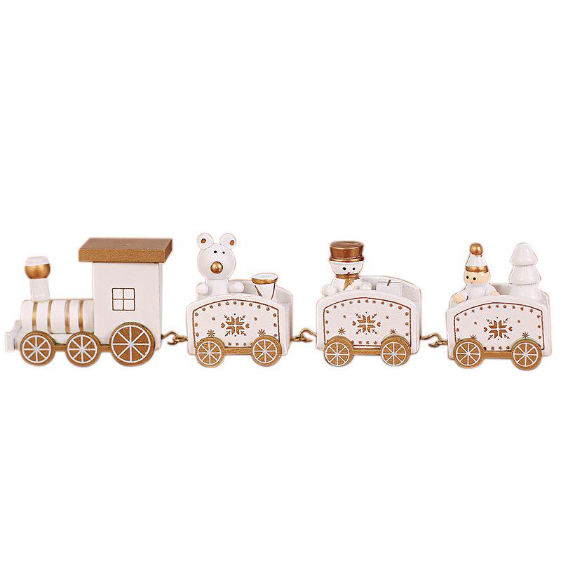 YaptheS Wooden Mini Craft Christmas Train Ornaments Wooden Train Decor Mini Garden Accessories Home Decoration Gifts for Children-Green