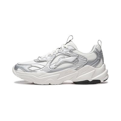 Synthetic Leather Comfortable Trendy Fashion Shock Absorbing Wear Resistant Low Top Casual Shoes Kids Sneaker White Silver AGLV174-2