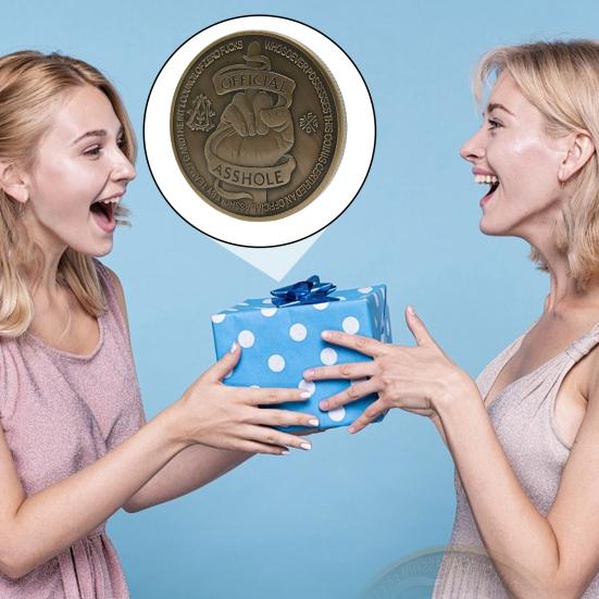 

Памятная медаль среднего пальца, винтажная круглая награда для придурка, официальный мудак, металлический салют одним пальцем