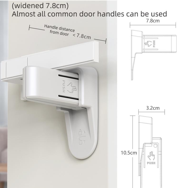 Home Universal ABS-Schutzgerät für Kinder Einfach zu installierende Anti-Öffnungs-Griffschlösser Türhebelschloss Baby-Sicherheitstürschloss