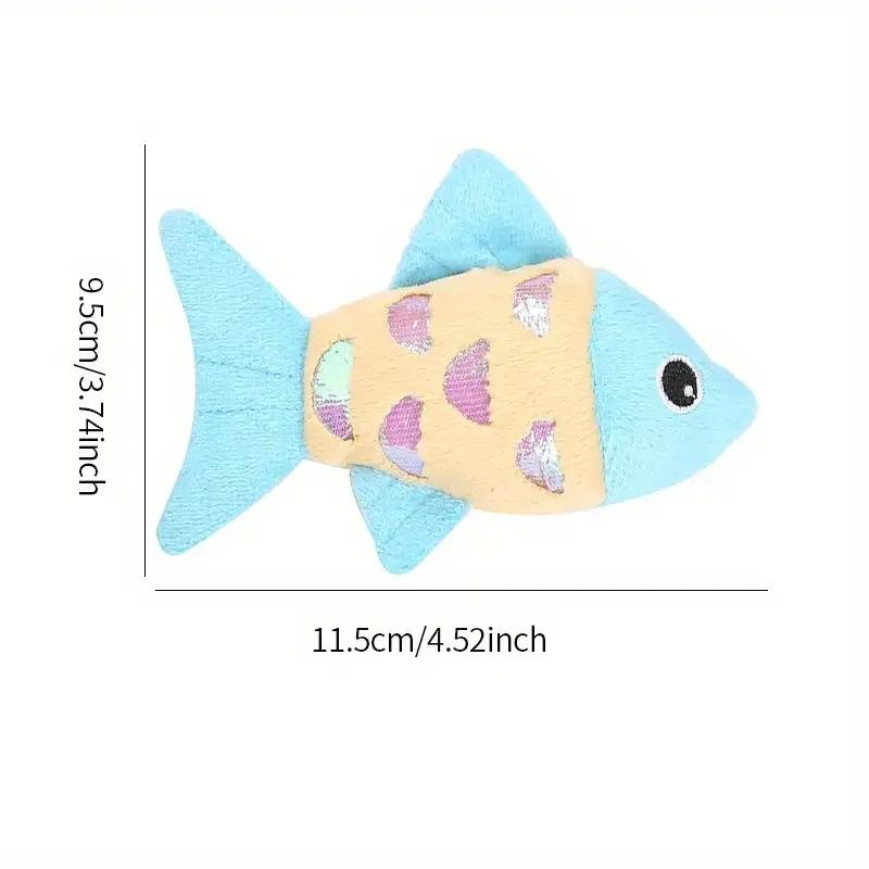 Colorful Pet Cat Toy, Fish-Shaped Crinkle Paper Plush Pet Toy, Bite-Resistant Cat Kick Toy, Teething Cat Kitten Toy