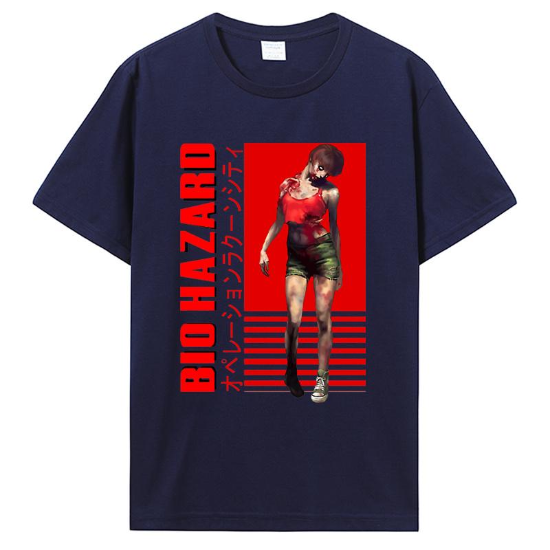 Biohazard TShirt Men Basic TShirt Funny Design Residented Evil Zombie Game Streetwear Print Cotton Top Tees S