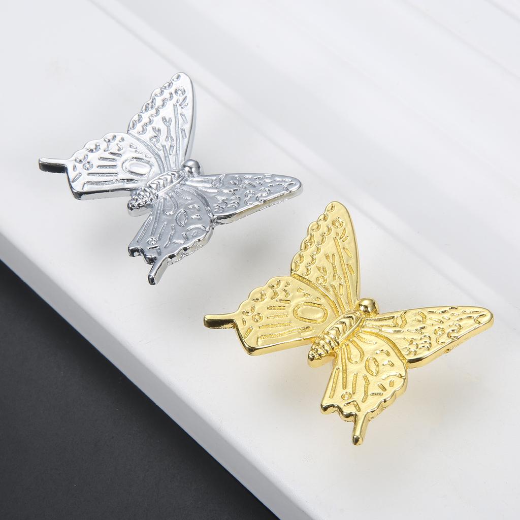 2Pcs Butterfly Shape Furniture Handle Zinc Alloy Vintage Kitchen Cabinet Knobs Dresser Drawer Cabinet Pulls Drawer Home Decor