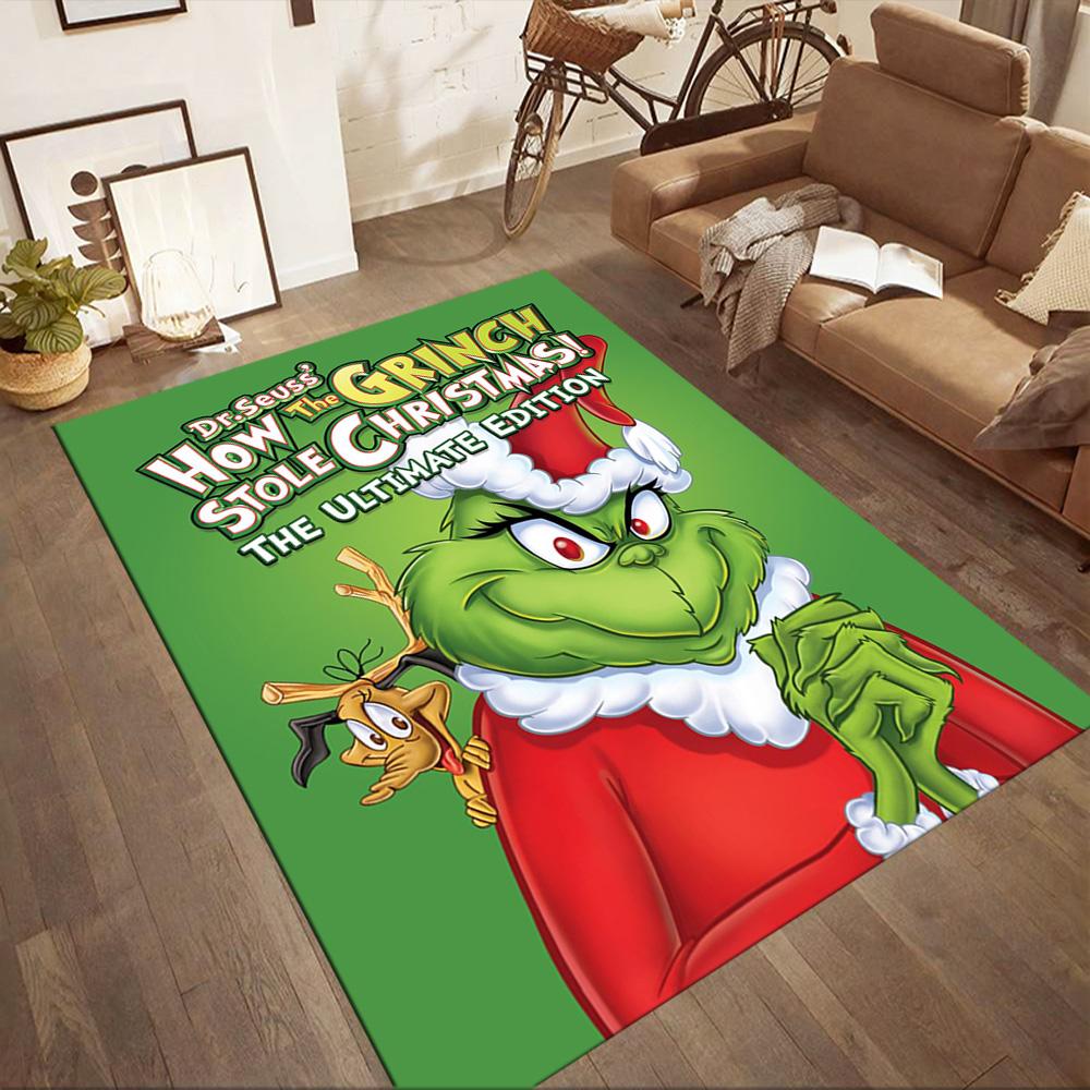 How The Grinch Stole Christmas Square Rugs Are a Great Choice for Living Rooms, Bedrooms, Home Décor, and As Gifts.