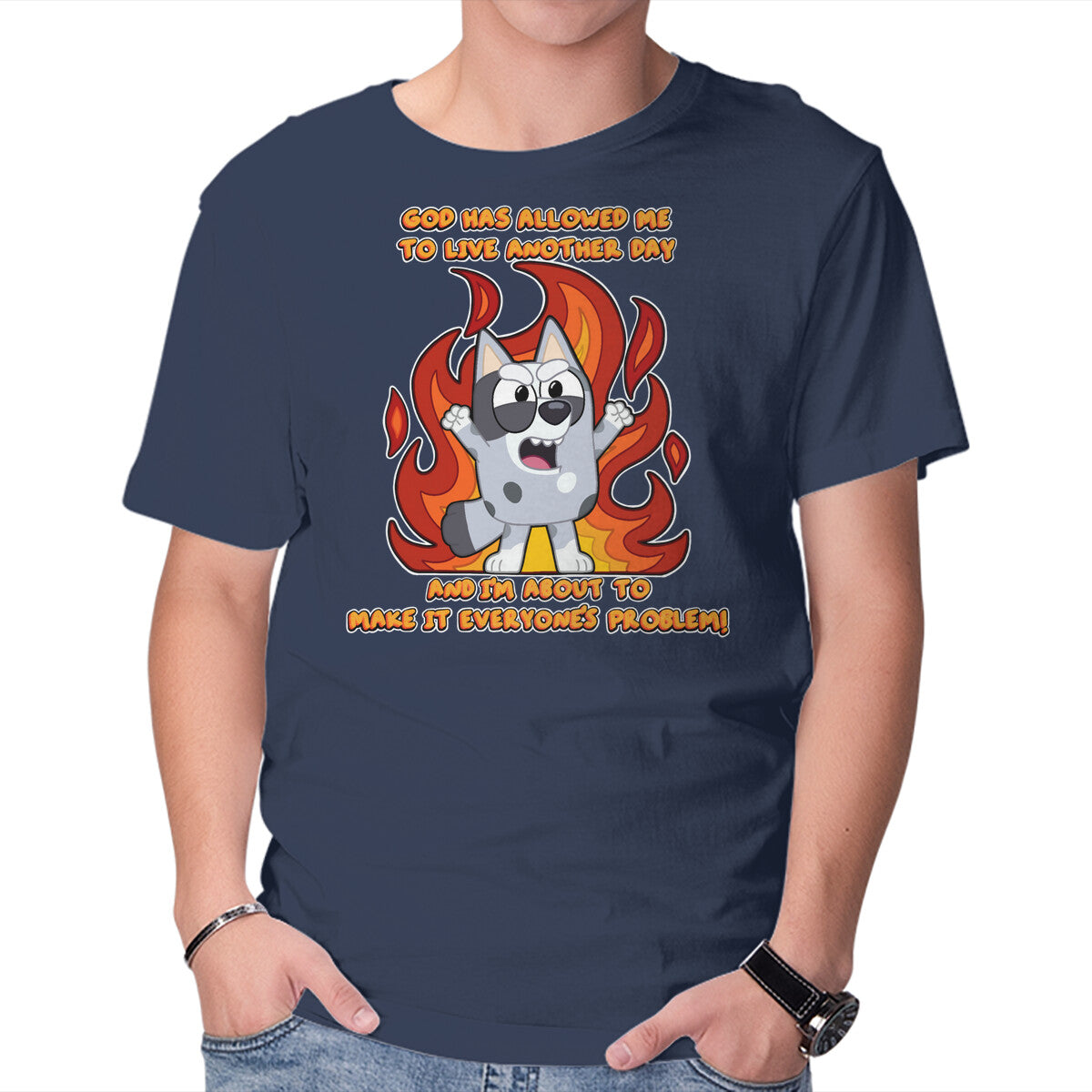 Unisex Crew Neck T-Shirt Muffin Lives Another Day Graphic Short Sleeve Casual Tee M