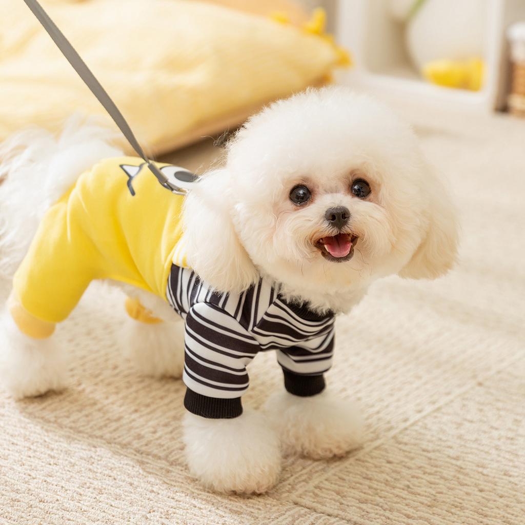 Puppy Dog Clothes Cute Big-eyed Monster Can Be Towed In Autumn Thin Small Dog Cat Teddy Pet Four-legged Coat