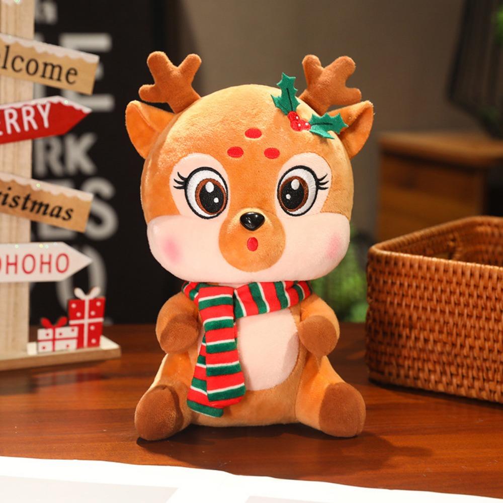 Plush Christmas Stuffed Plush Toys Christmas Tree 3D Stuffed Animals Elk Toy  Home