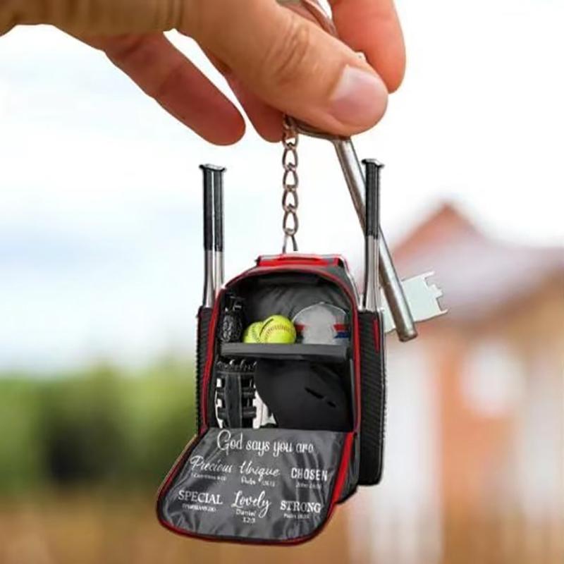 Mini Softball Bat Keychain Baseball Backpack Favorite For Softball Themed Gifts Lightweight Acrylic Baseball Keychain