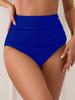 Women's High-Waisted Tummy-Control Slimming Bikini Bottoms with Quick-Dry Ruched Design in Multicolor