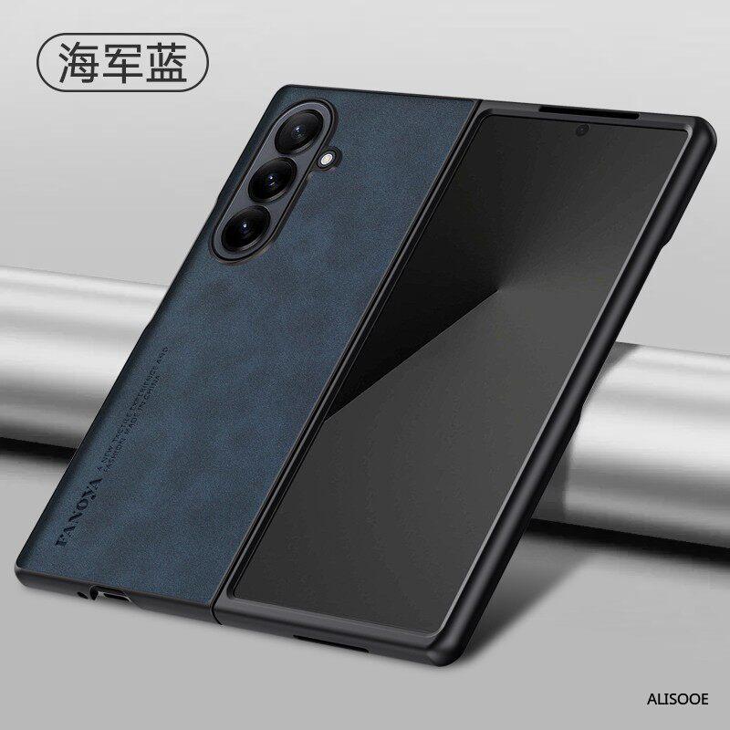 Mattes PU-Leder Funda für Samsung Z Fold 8 Fold 7 6 5 4 3 2 Hülle Matte Hartplastik Stoßfeste Handyhülle