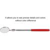Telescoping Inspection Mirror , Round Extendable Mirror 2 . 25 Inch Diameter Circular and Black Handle , great for Mechanics , Contractors , HVAC