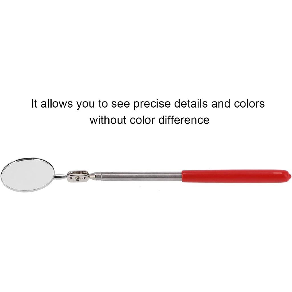 Telescoping Inspection Mirror , Round Extendable Mirror 2 . 25 Inch Diameter Circular and Black Handle , great for Mechanics , Contractors , HVAC