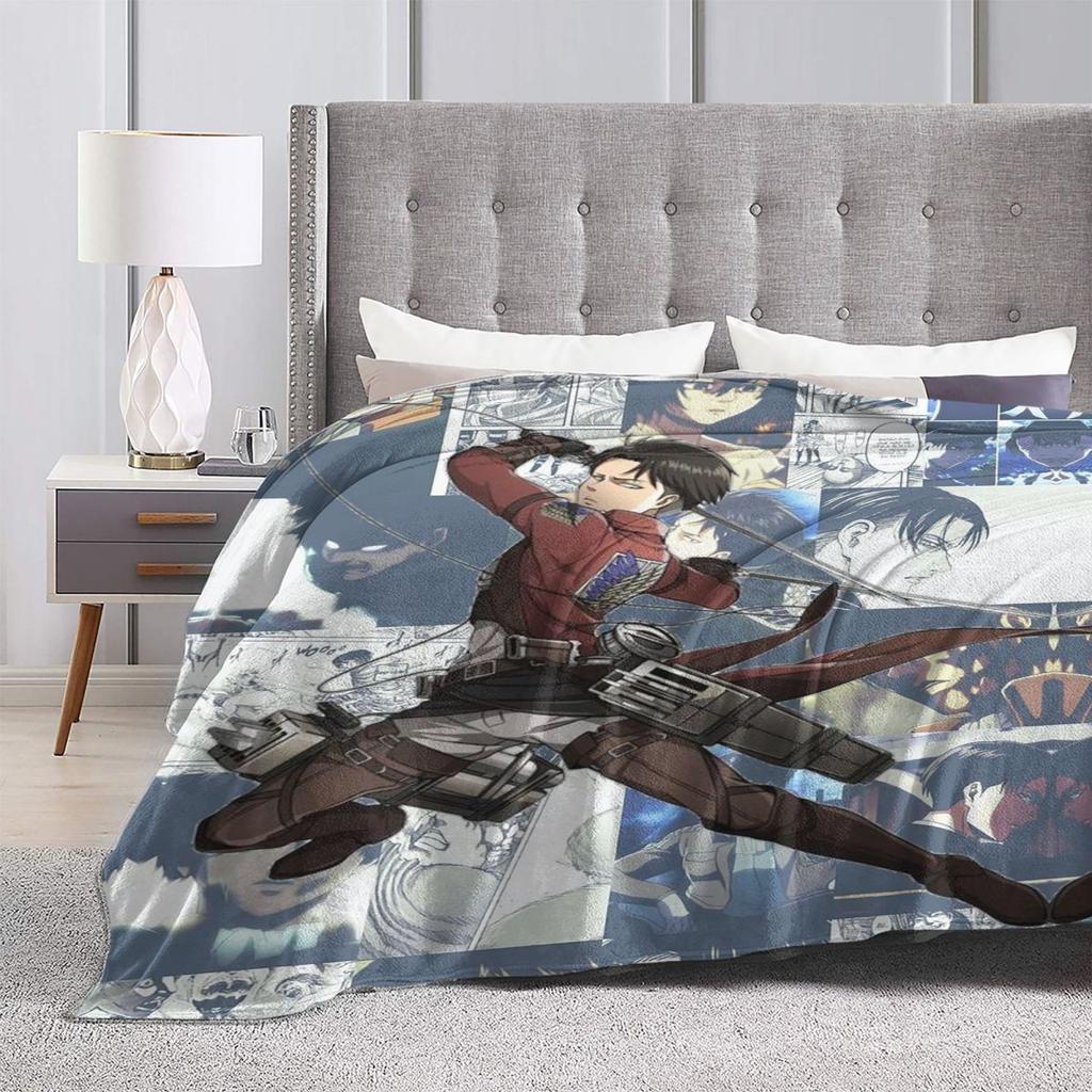 Levi Ackerman Blankets Soft Warm Flannel Throw Blanket Bedding for Bed Living Room Picnic Travel Home Couch