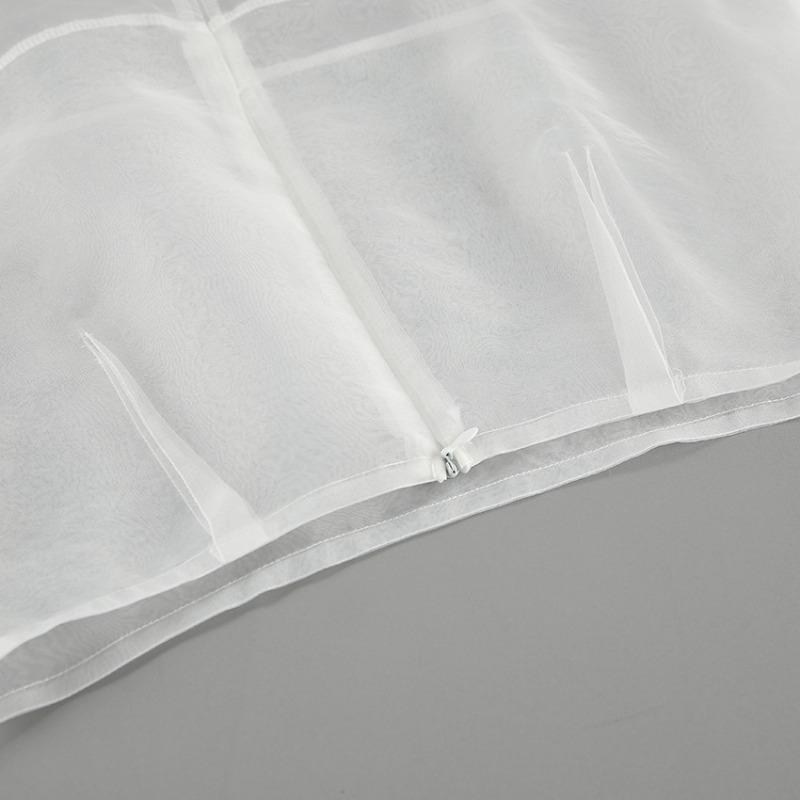 Fustă Sexy din Plasă Transparentă Femei Alb Talie Înaltă Fantă Largă Fuste Lungi Toamnă Modă de Stradă Club Petrecere Fustă Femeie