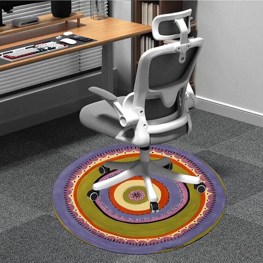 

1pc Mandala, Abstract Office Round Rug, Non-slip, Soft and Durable Office Rug for Interior Decoration, Perfect for Office,Decoration yy260204019 80cm by 80cm